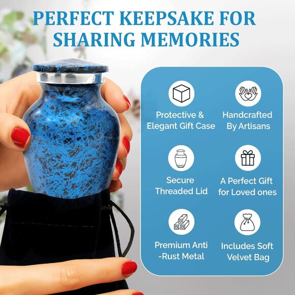 Small Urns for Ashes Keepsake – Elegant Cremation Urn – Tiny Urn Keepsakes - Picture 3 of 4